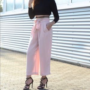 Zara crop paperbag pants